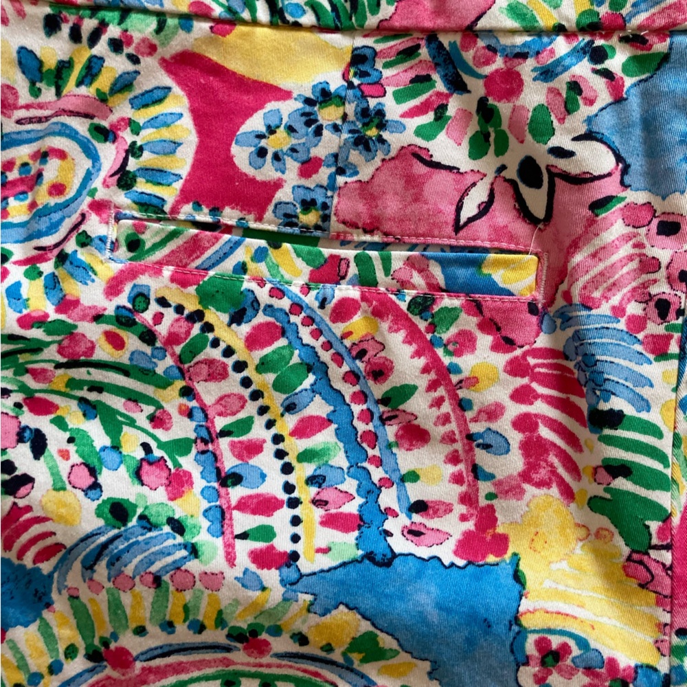 Crown & Ivy Shorts Size 10 scalloped hem Women’s Pink Blue Casual Summer Beach - Picture 4 of 8